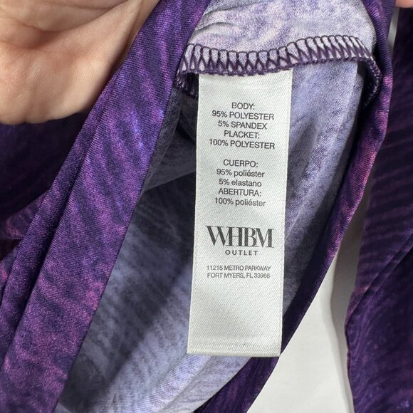 NWT White House Black Market Long Sleeve Lace up Top Abstract Amethyst M #WHBM17 - Picture 4 of 8